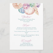 Meeresfarben-MeerSchalen in blau, Lila Orange Menükarte (Vorderseite)