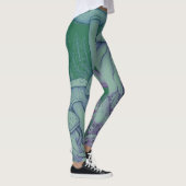 Meeresfarbene Pilze Überall Maßgeschneiderte Moder Leggings (Rechts)