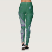 Meeresfarbene Pilze Überall Maßgeschneiderte Moder Leggings (Rückseite)