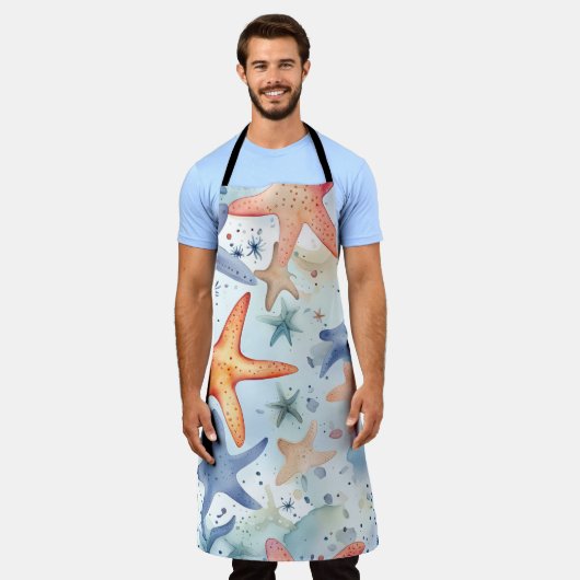 Meeresfarbenmuster Schürze (Getragen)