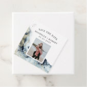 Meeresfarbenwellen Küstenwellen Save the Date Foto Geschenkanhänger (Beispiel)