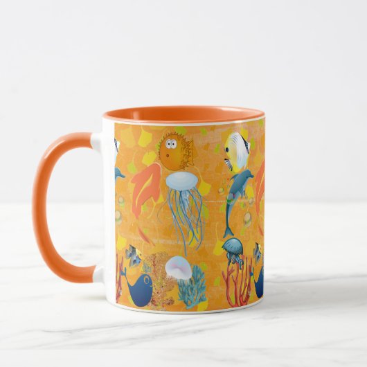 Meeresfauna und -flora des tropischen Meeres Tasse (Links)