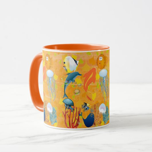 Meeresfauna und -flora des tropischen Meeres Tasse (Vorderseite Links)