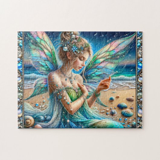 Meeresfee mit schimmernden Flügeln Puzzle (Horizontal)