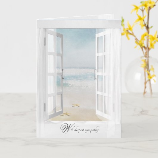 Meeresfenster-Beileid Karte (Gelbe Blume)