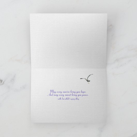 Meeresfenster mit Lila Sonnenaufgang Karte (Innenseite)