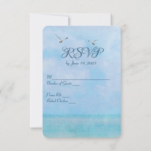 Meeresfenster mit Möwen Einladung (Rückseite)