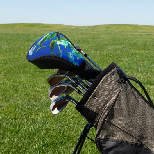 Meeresfisch Gelb mit schwarzen Streifen Golf Headcover (In SItu)