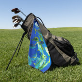 Meeresfisch Gelb mit schwarzen Streifen Golfhandtuch (Gras)