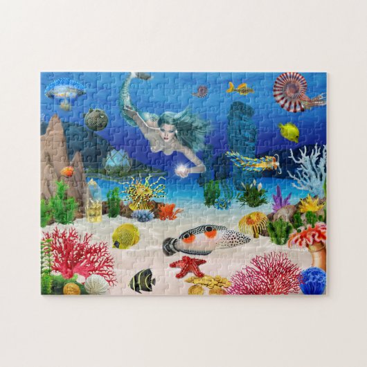 Meeresfisch Meerjungfrau Ariel, Unterwasser-Leben Puzzle (Horizontal)