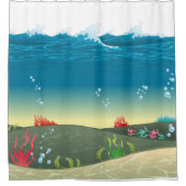 Meeresfisch unter Wasser Duschvorhang (Vorderseite)