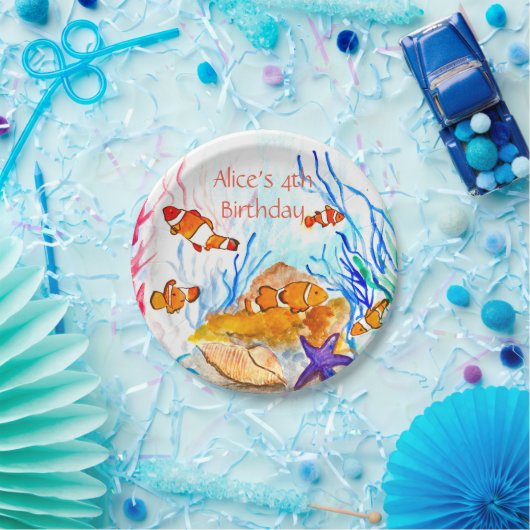 Meeresfische unter dem Meer Pappteller (Party)
