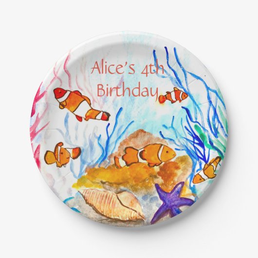 Meeresfische unter dem Meer Pappteller (Vorderseite)