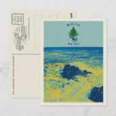 Meeresflagge Maine USA Illustration Postkarte (Vorne/Hinten)