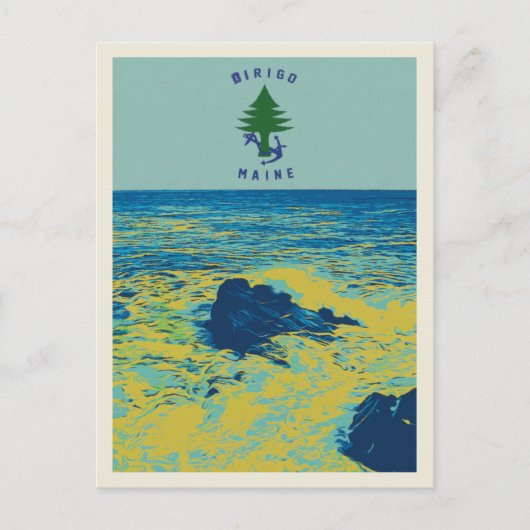 Meeresflagge Maine USA Illustration Postkarte (Vorderseite)