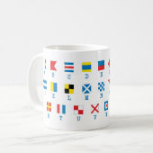 Meeresflaggen - Alphabet-Tasse Kaffeetasse (Vorderseite Links)