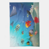 Meeresflora und -fauna geschirrtuch (Vertikal)