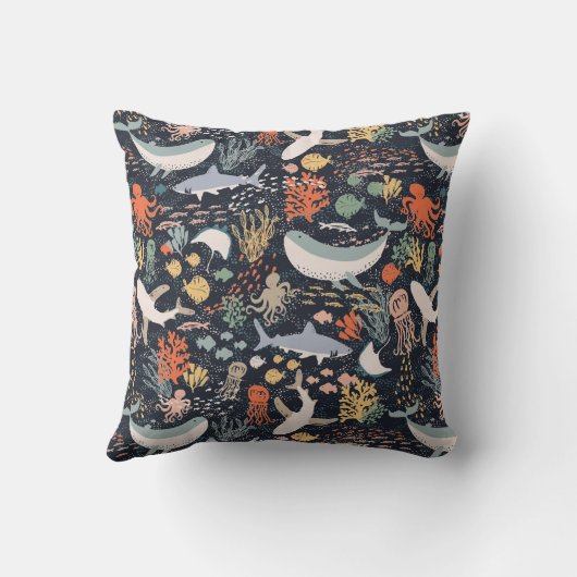 Meeresflora und -fauna kissen (Rückseite)