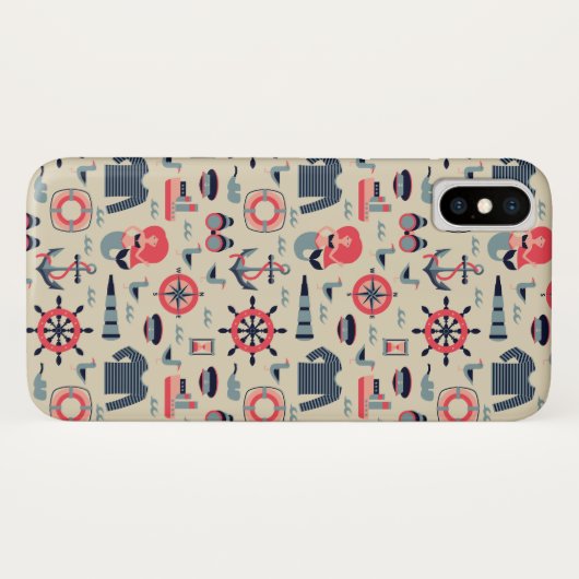 Meeresflora und -fauna-Muster Case-Mate iPhone Hülle (Rückseite (Horizontal))