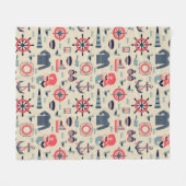 Meeresflora und -fauna-Muster Fleecedecke (Vorderseite (Horizontal))