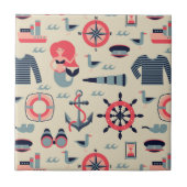 Meeresflora und -fauna-Muster Fliese (Vorderseite)