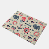 Meeresflora und -fauna-Muster Fußmatte (Schrägansicht)