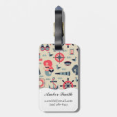 Meeresflora und -fauna-Muster Gepäckanhänger (Rückseite vertikal)