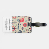 Meeresflora und -fauna-Muster Gepäckanhänger (Rückseite horizontal)