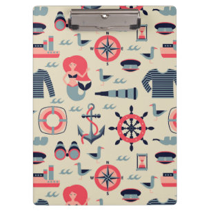 Meeresflora und -fauna-Muster Klemmbrett