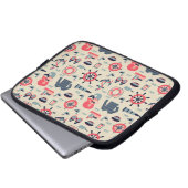 Meeresflora und -fauna-Muster Laptopschutzhülle (Vorne Knopf)