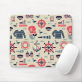 Meeresflora und -fauna-Muster Mousepad (Mit Mouse)