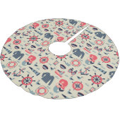 Meeresflora und -fauna-Muster Polyester Weihnachtsbaumdecke (Schrägansicht)