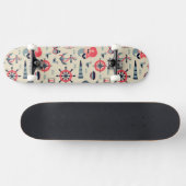 Meeresflora und -fauna-Muster Skateboard (Horizontal)