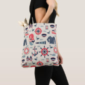 Meeresflora und -fauna-Muster Tasche (Von Nahem)