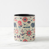 Meeresflora und -fauna-Muster Tasse (Zentrum)