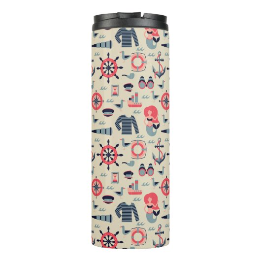 Meeresflora und -fauna-Muster Thermosbecher (Rückseite)