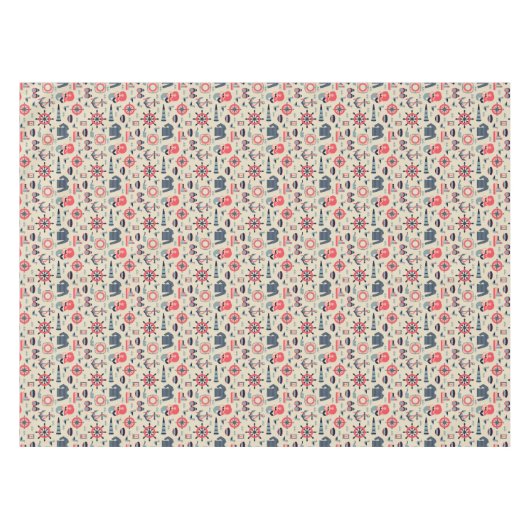 Meeresflora und -fauna-Muster Tischdecke (Vorderseite (Horizontal))