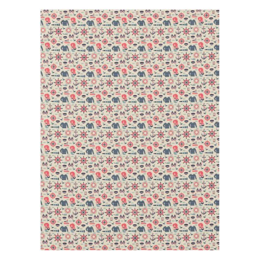 Meeresflora und -fauna-Muster Tischdecke (Vorderseite)