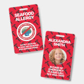 Meeresfrüchte Allergie Warnhinweise Red Warning Ab Ausweis (Vorder- & Rückseite)