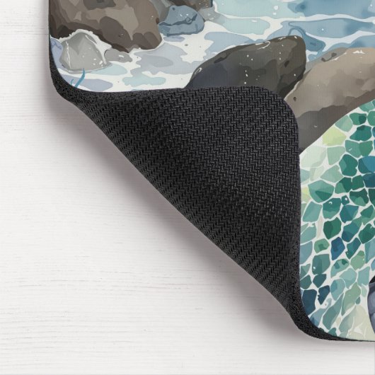 Meeresfrüchte auf Felsen Mousepad (Ecke)