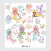 Meeresfrüchte Aufkleber (Blatt)