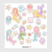 Meeresfrüchte Aufkleber (Blatt)