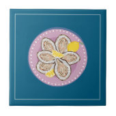 Meeresfrüchte-Austernplatte-Lemondesign Fliese (Vorderseite)