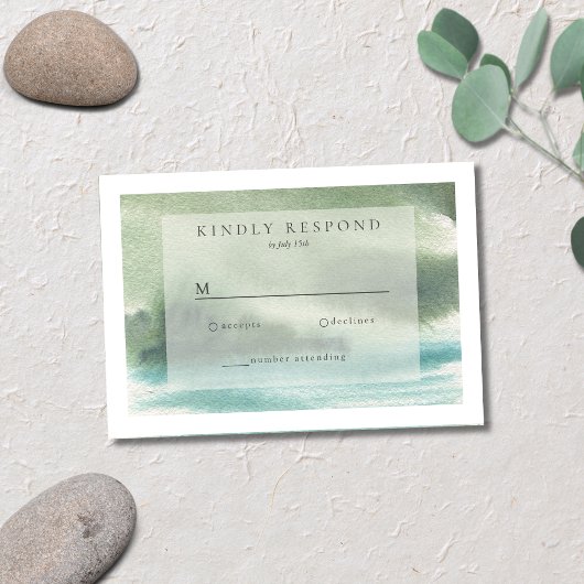 Meeresfrüchte Blauer Grüne Creme RSVP Karte