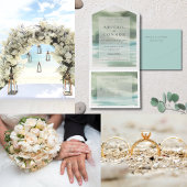 Meeresfrüchte Blauer Grüne Creme RSVP Karte