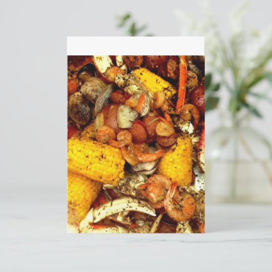 Meeresfrüchte-Blutgeschwür-Einladung Einladung (Stehend Vorderseite)