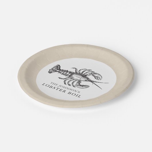 Meeresfrüchte-Blutgeschwür-Gewohnheit des Hummer-| Pappteller (Schrägansicht)