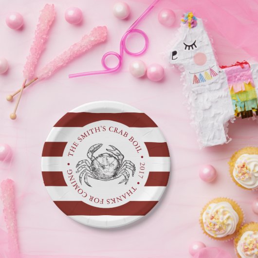 Meeresfrüchte-Blutgeschwür-kundenspezifisches Rot Pappteller (Party)