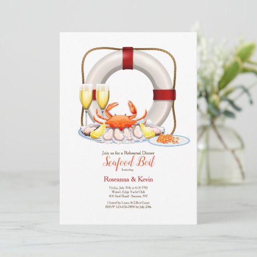 Meeresfrüchte Einladung (Stehend Vorderseite)