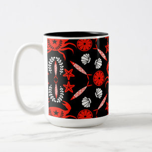Meeresfrüchte Feinschmecker Geschenke Zweifarbige Tasse
